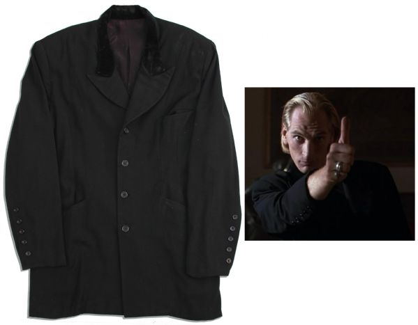 Julian Sands Costume From 1989 Cult Hit, ''Warlock: The Armageddon'' -- Black Jacket With Velour Collar