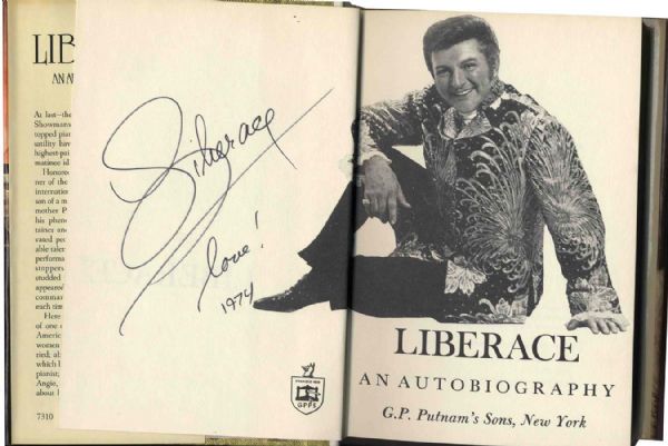 Liberace Signed 1973 Autobiography -- With Distinctive Signature