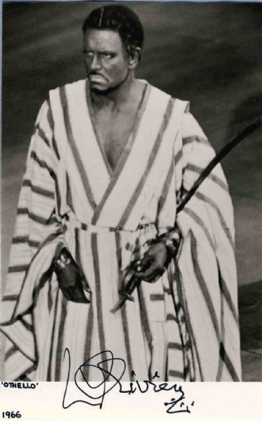 Laurence Olivier Signed Photo as Othello