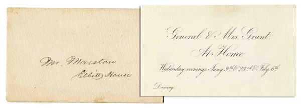Ulysses S. Grant Dinner Invitation to Three Separate Dinners -- ''General & Mrs. Grant, At Home'' -- With a Mention of Dancing
