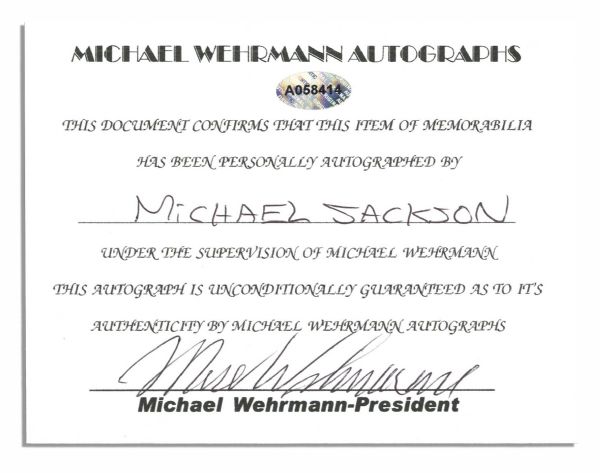 Amazing Michael Jackson 8'' x 10'' Signed Photo -- Bold Signature