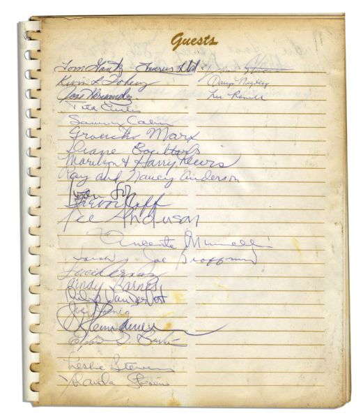 Groucho Marx & Elizabeth Taylor Burton's Signatures in a Beverly Hills Guest Book 