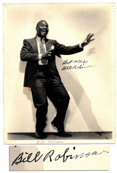 Bill ''Bojangles'' Robinson Signed 8'' x 10'' Photo -- Shirley Temple's Famous Dance Partner