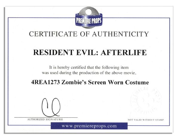 ''Resident Evil: Afterlife'' Screen-Worn Zombie Costume 