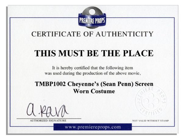 Sean Penn Screen-Worn Jacket & T-Shirt From ''This Must Be The Place'' -- With a COA from Premiere Props