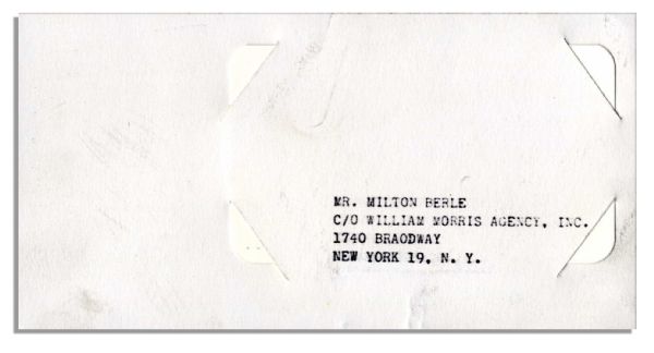 Legendary Television Entertainer Milton Berle Academy of Television Arts and Sciences 1959 Membership Card