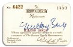 20th Century Television Superstar Milton Berle Signed Brown Derby Restaurants Club Card