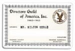 Milton Berles 1962-63 Official Directors Guild of America Membership Card