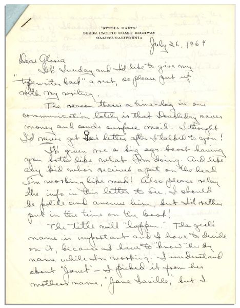 Mary Astor Autograph Letter Signed --  ''...The news about all the rioting back east is dreadful - and I think it will get worse...I talked to some little colored children...''