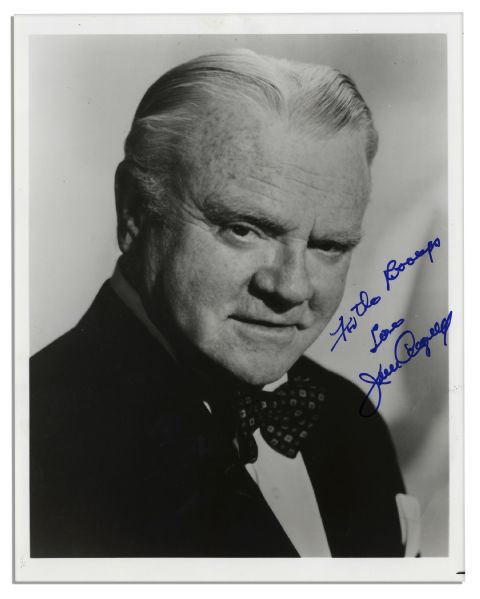 Rare James Cagney 8'' x 10'' Photo Signed & Dedicated to Mickey Rooney's Family -- With a Mickey Rooney COA