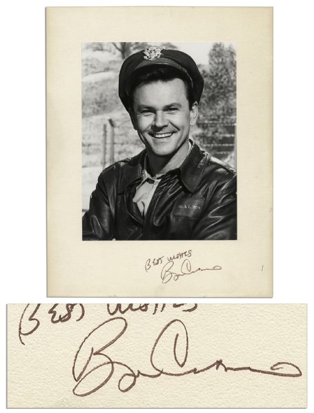 Bob Crane 11'' x 14'' Photo Signed on the Mat -- Crane Smiles in Costume as Col. Hogan From ''Hogan's Heroes''