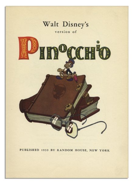 Walt Disney ''Pinocchio'' Book Signed -- With The Signatures of More Than 20 Early Disney Animators