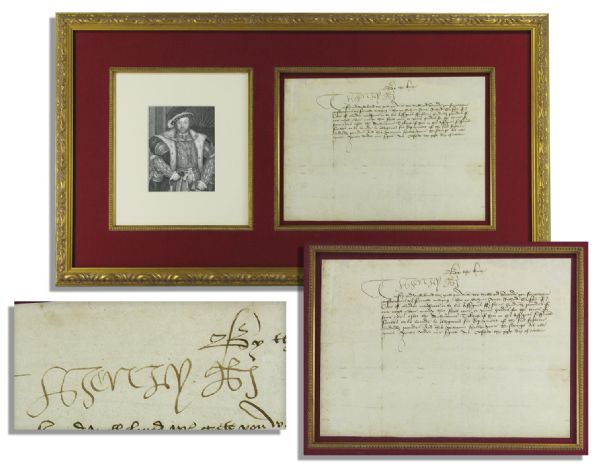 Rare King Henry VIII Document Signed, Circa 1510-1514