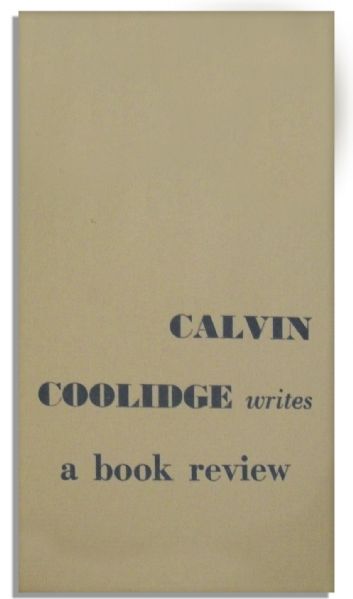 Calvin Coolidge Uninscribed & Signed Second Edition of His Autobiography