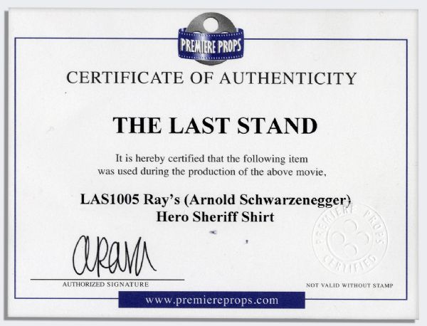 Arnold Schwarzenegger Hero Costume From ''The Last Stand'' 