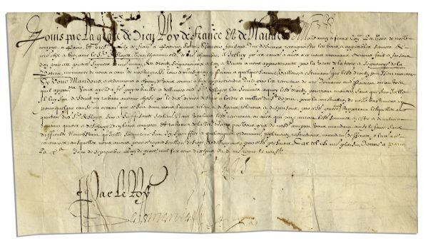 King Louis XIII 1618 Document Signed