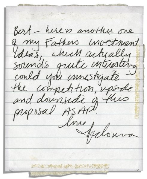 Madonna Autograph Letter Signed -- ''...could you investigate the competition, upside and downside...''