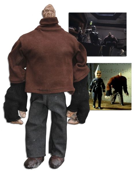 ''The Puppet Master'' Vintage Doll of Main Character Pinhead -- Crafted to Actual Size in Brown Sweater