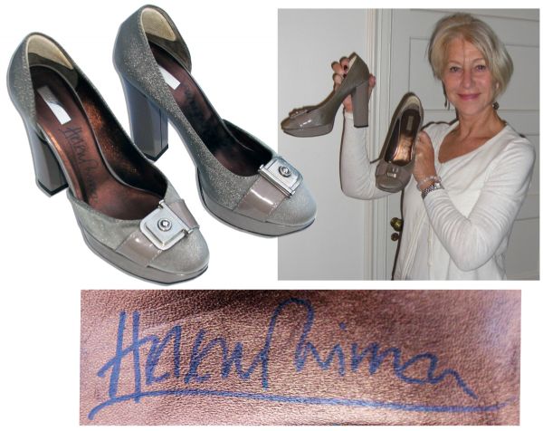 Pair of High Heels Worn & Signed By Legendary Actress Helen Mirren