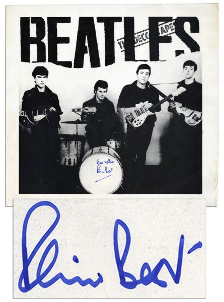 Beatles Poster Signed by Original Drummer, Pete Best -- Who Was Replaced by Ringo Starr