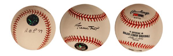 Willie Mays Signed OML Baseball -- Signed & Inscribed ''HOF 79'' -- With ''Say Hey'' Hologram & PSA/DNA COA