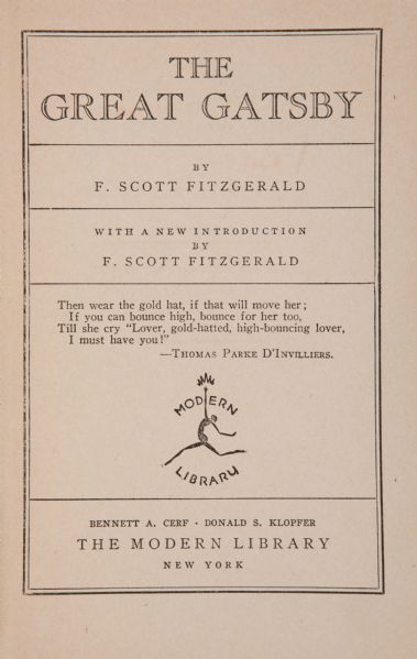 Scarce Signed Copy of F. Scott Fitzgerald's ''The Great Gatsby''