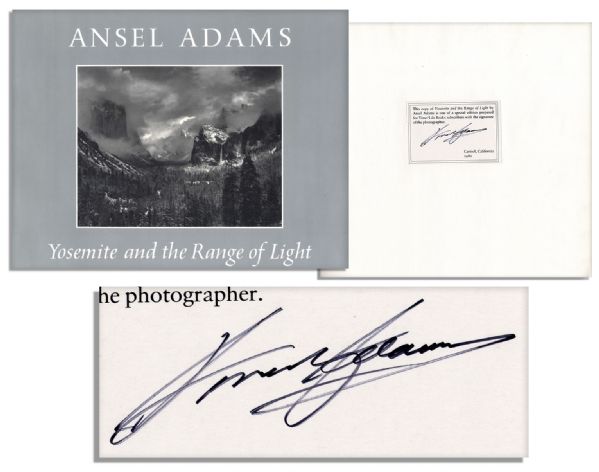 Ansel Adams Signed Copy of His Majestic Work, ''Yosemite and the Range of Light''