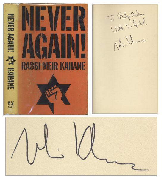Signed First Printing of Rabbi Meir Kahane's Book ''Never Again!''