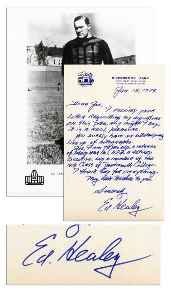 Pro Football Hall of Fame Inductee Ed Healey Autograph Letter Signed -- ''...I thank God for everything...''