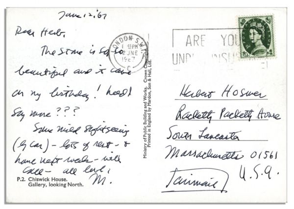 Maurice Sendak Autograph Note Signed on a Postcard to a Puppeteer