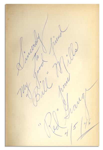 Red Grange Signed ''Zuppke of Illinois'' -- 1946