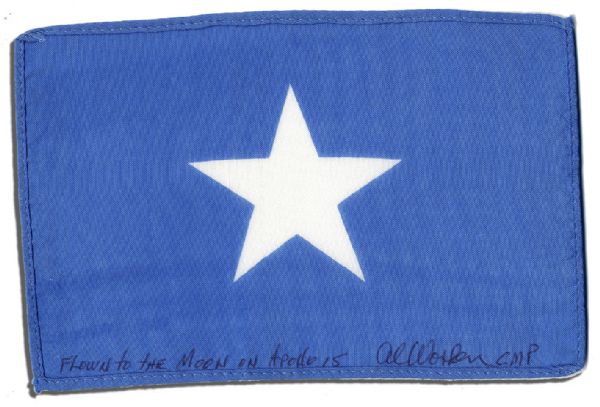 Apollo 15 Flown Somalia Flag -- Signed & Inscribed by NASA Astronaut Al Worden