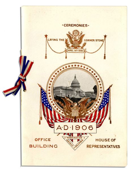 Invitation and Program From the Laying of the Cornerstone for the New House of Representatives Building in 1906