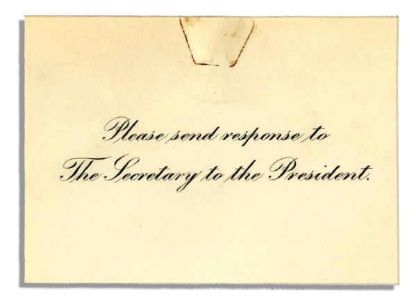 President Theodore Roosevelt White House Dinner Invitation -- Sent to His Cousin Dorothy Roosevelt