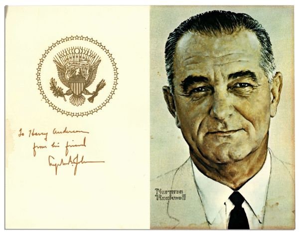 Lyndon B. Johnson Signed Norman Rockwell Portrait