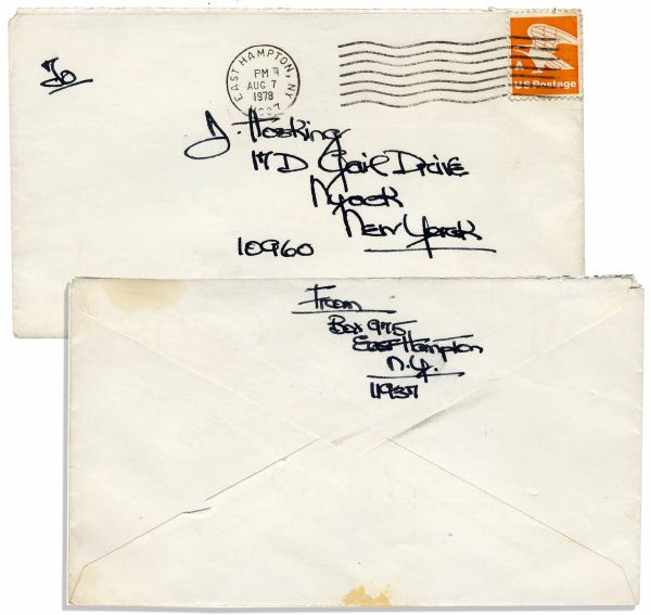 Jacqueline Bouvier's Eccentric Cousin Edie Bouvier Beale Autograph Letter Signed -- ''...the priest said, 'this is for Edith Bouvier who was married in this church.'...''