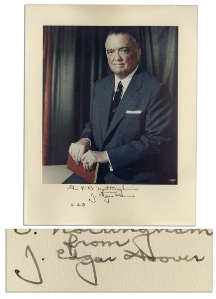 J. Edgar Hoover Signed Photo Display