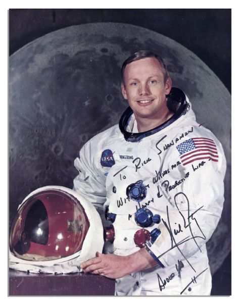 Neil Armstrong Trimmed Signed Photo
