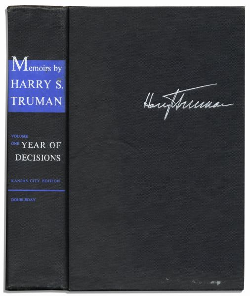 Uninscribed Harry Truman Signed ''Memoirs: Year of Decisions''