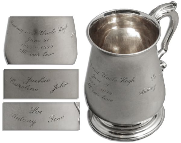 Jackie Kennedy Personally Owned Sterling Silver Piece -- Gifted by Jackie to Her Mother and Engraved ''Jackie / Caroline / John''