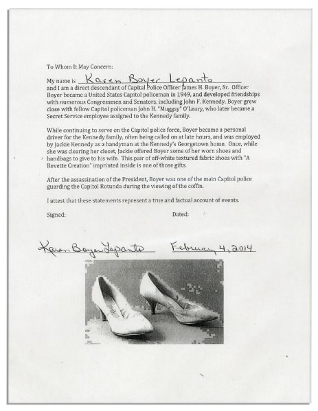 Jackie Kennedy Personally Owned & Worn High Heel Shoes -- Shoes by Revette