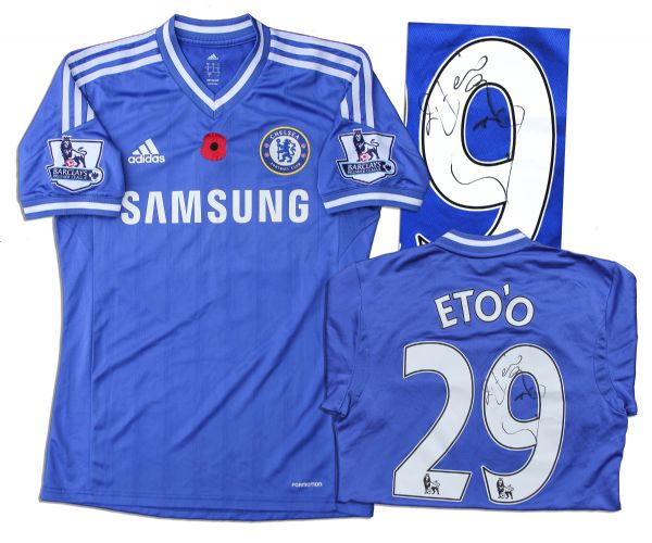 Samuel Eto'o Chelsea Match Worn Chelsea Shirt Signed