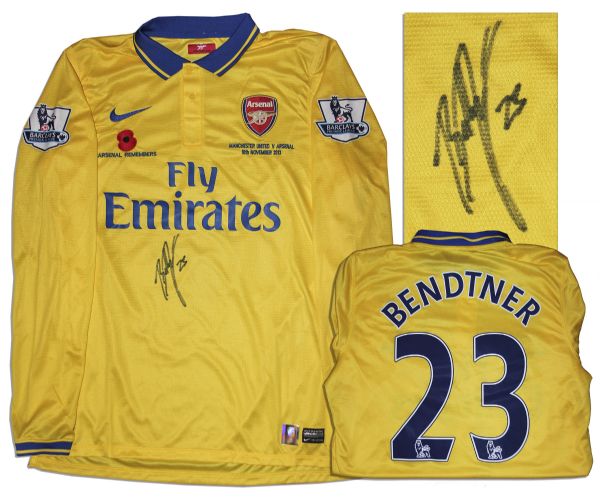 Arsenal Football Shirt Match Worn and Signed by Nicklas Bendtner