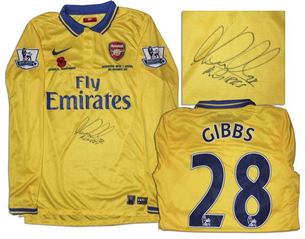 Arsenal Football Shirt Match Worn and Signed by Kieran Gibbs 