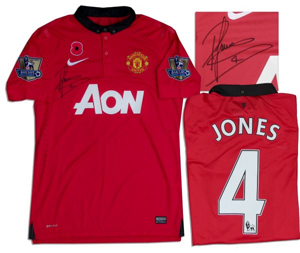 Phil Jones Match Worn Manchester United Shirt Signed