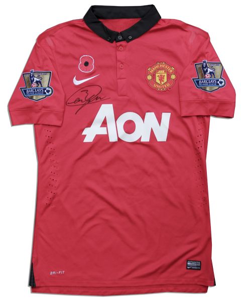 Manchester United Football Shirt Match Worn and Signed by Patrice Evra