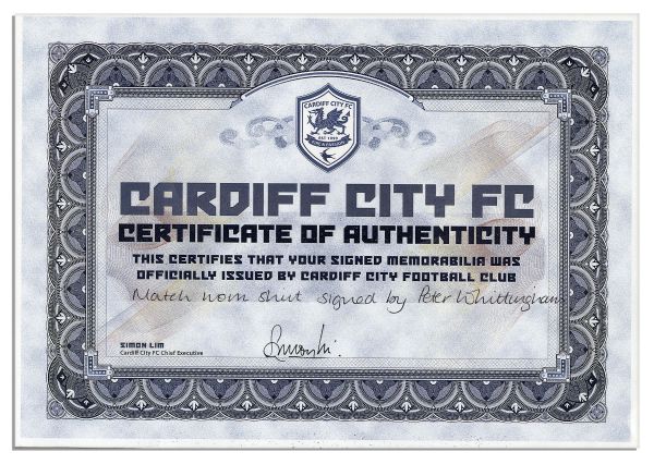 Peter Whittingham Match Worn Cardiff City Football Shirt Signed
