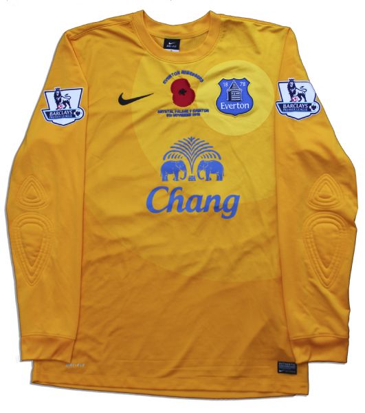 Tim Howard Match Worn Everton Football Shirt Signed
