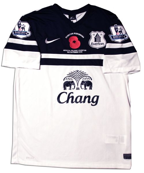 Gareth Barry Match Worn Everton Football Shirt Signed