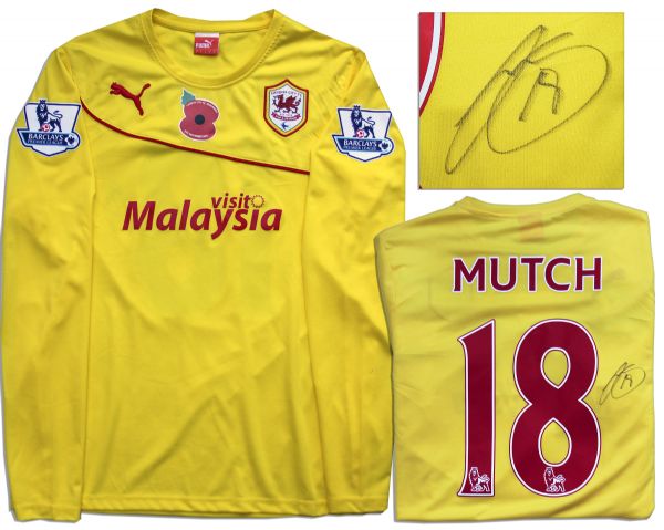 Jordon Mutch Match Worn Cardiff City Football Shirt Signed